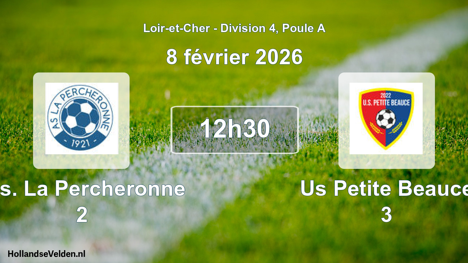 Geplande wedstrijd: A.s. La Percheronne 2 - Us Petite Beauce 3 (8 février 2026)