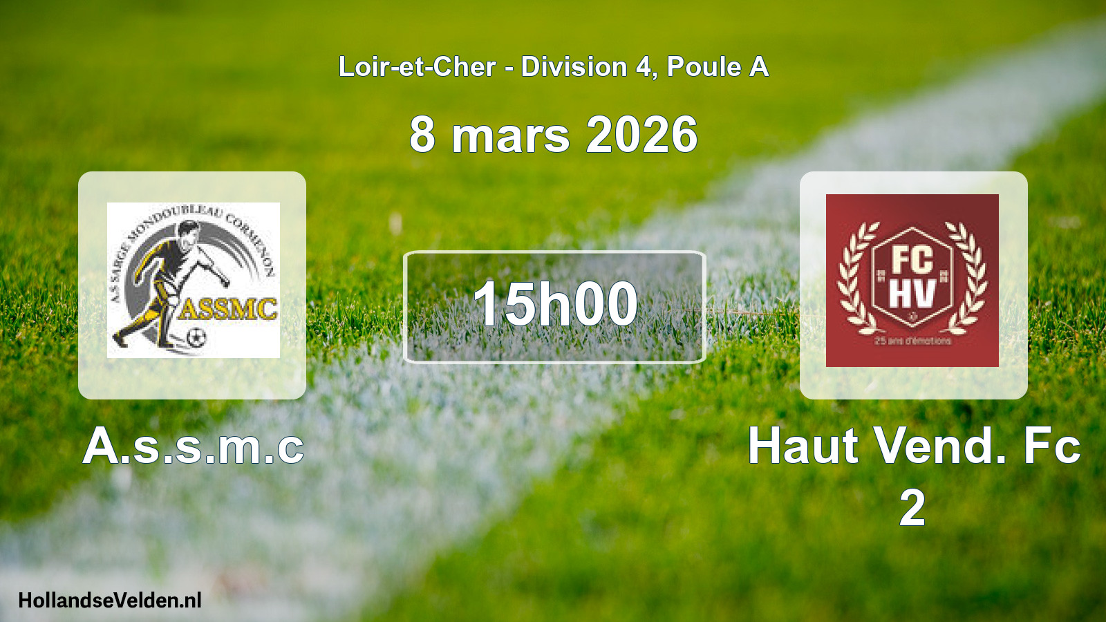 Geplande wedstrijd: A.s.s.m.c - Haut Vend. Fc 2 (8 mars 2026)