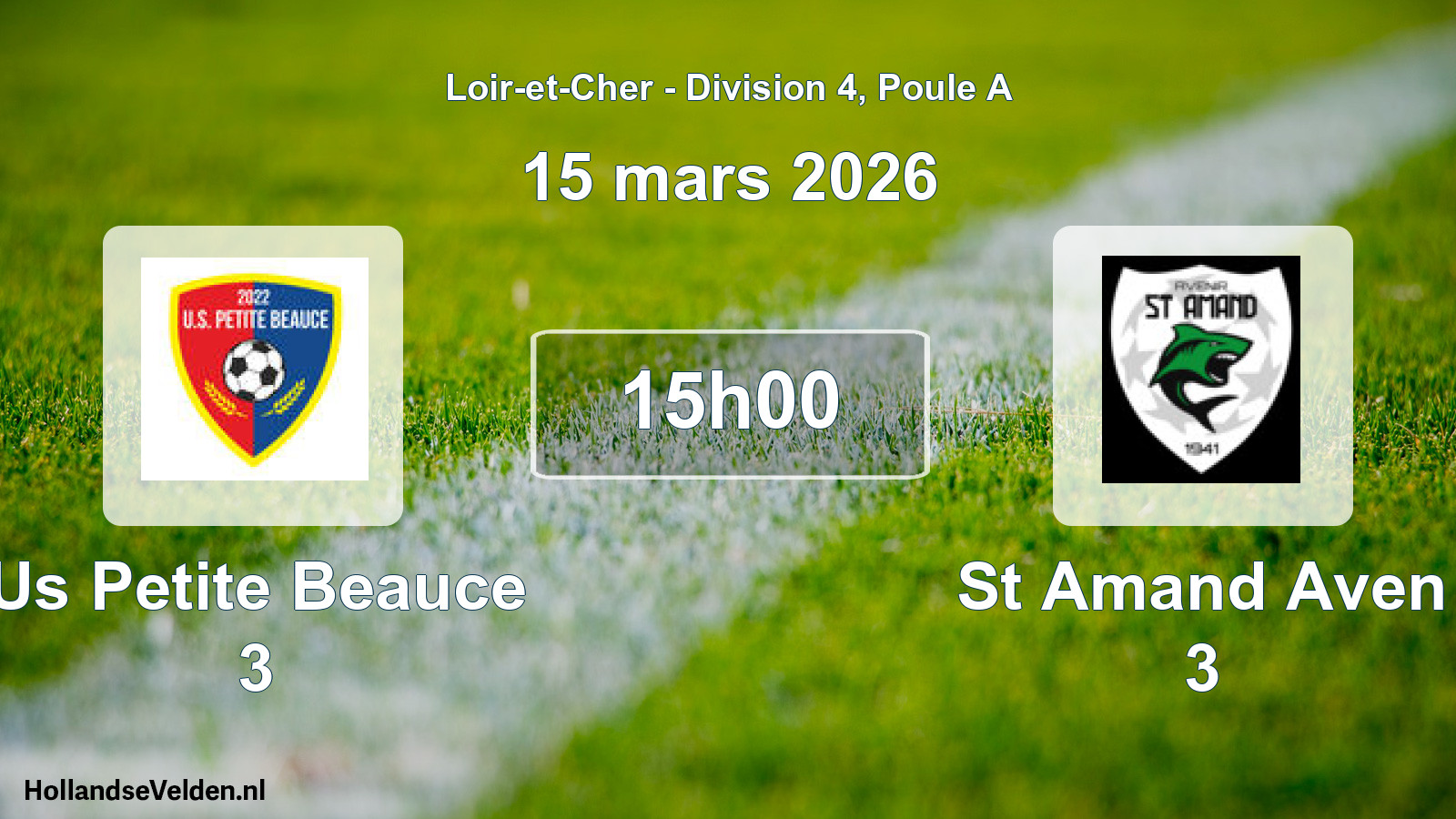Geplande wedstrijd: Us Petite Beauce 3 - St Amand Aven 3 (15 maart 2026)
