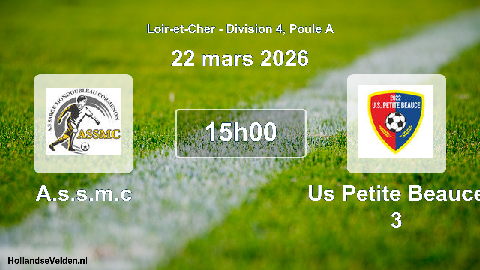 Geplande wedstrijd: A.s.s.m.c - Us Petite Beauce 3 (22 maart 2026)