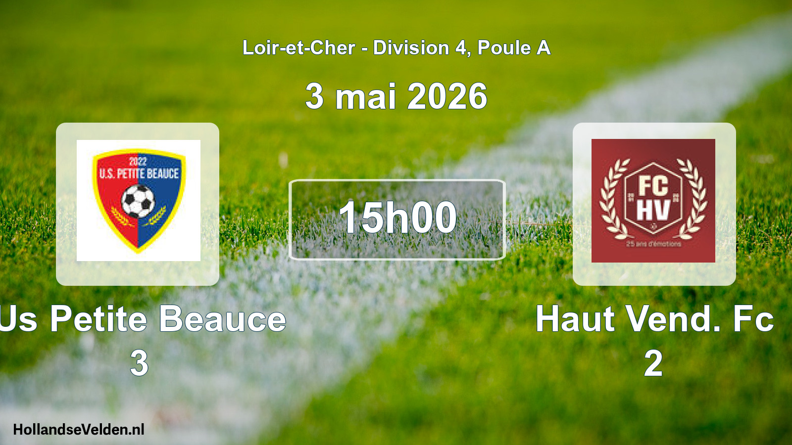 Geplande wedstrijd: Us Petite Beauce 3 - Haut Vend. Fc 2 (3 mai 2026)