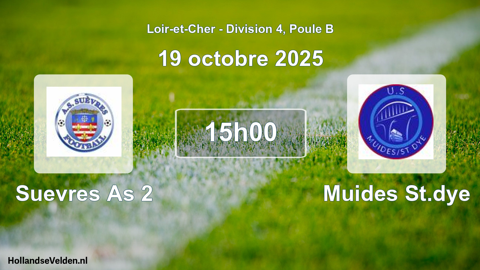 Geplande wedstrijd: Suevres As 2 - Muides St.dye (19 octobre 2025)