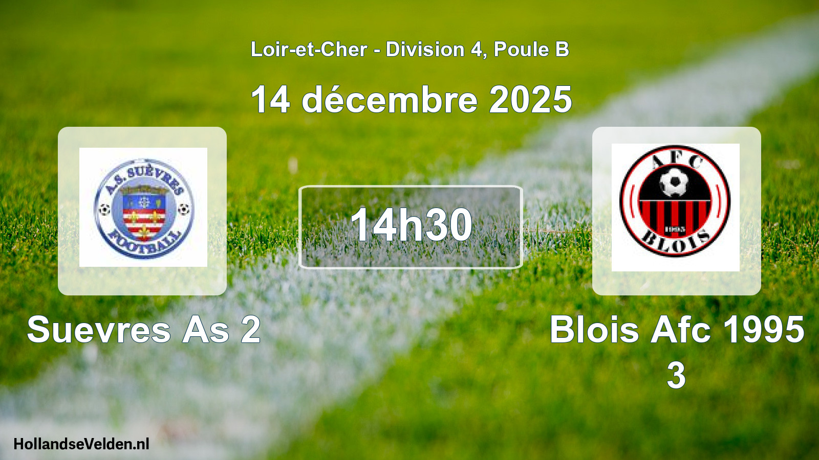 Geplande wedstrijd: Suevres As 2 - Blois Afc 1995 3 (14 décembre 2025)