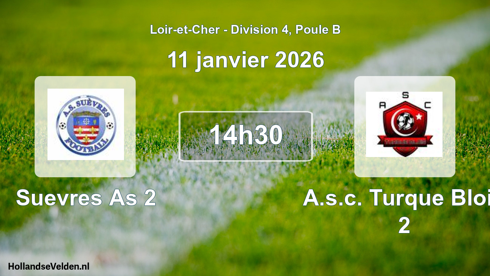 Geplande wedstrijd: Suevres As 2 - A.s.c. Turque Blois 2 (11 janvier 2026)