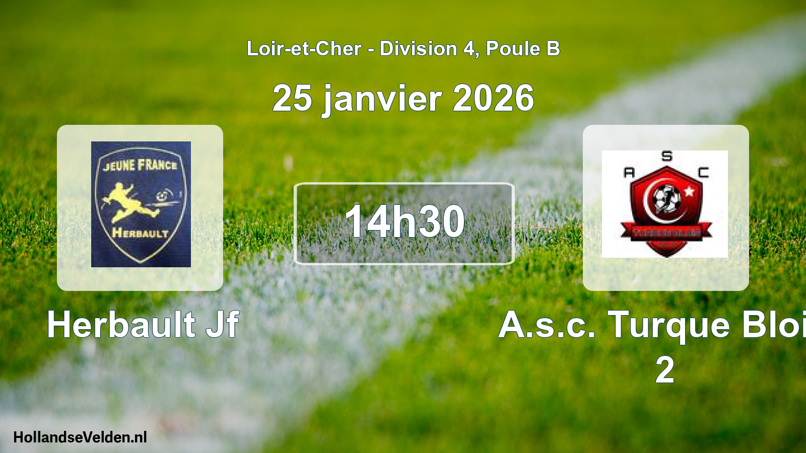 Geplande wedstrijd: Herbault Jf - A.s.c. Turque Blois 2 (25 janvier 2026)