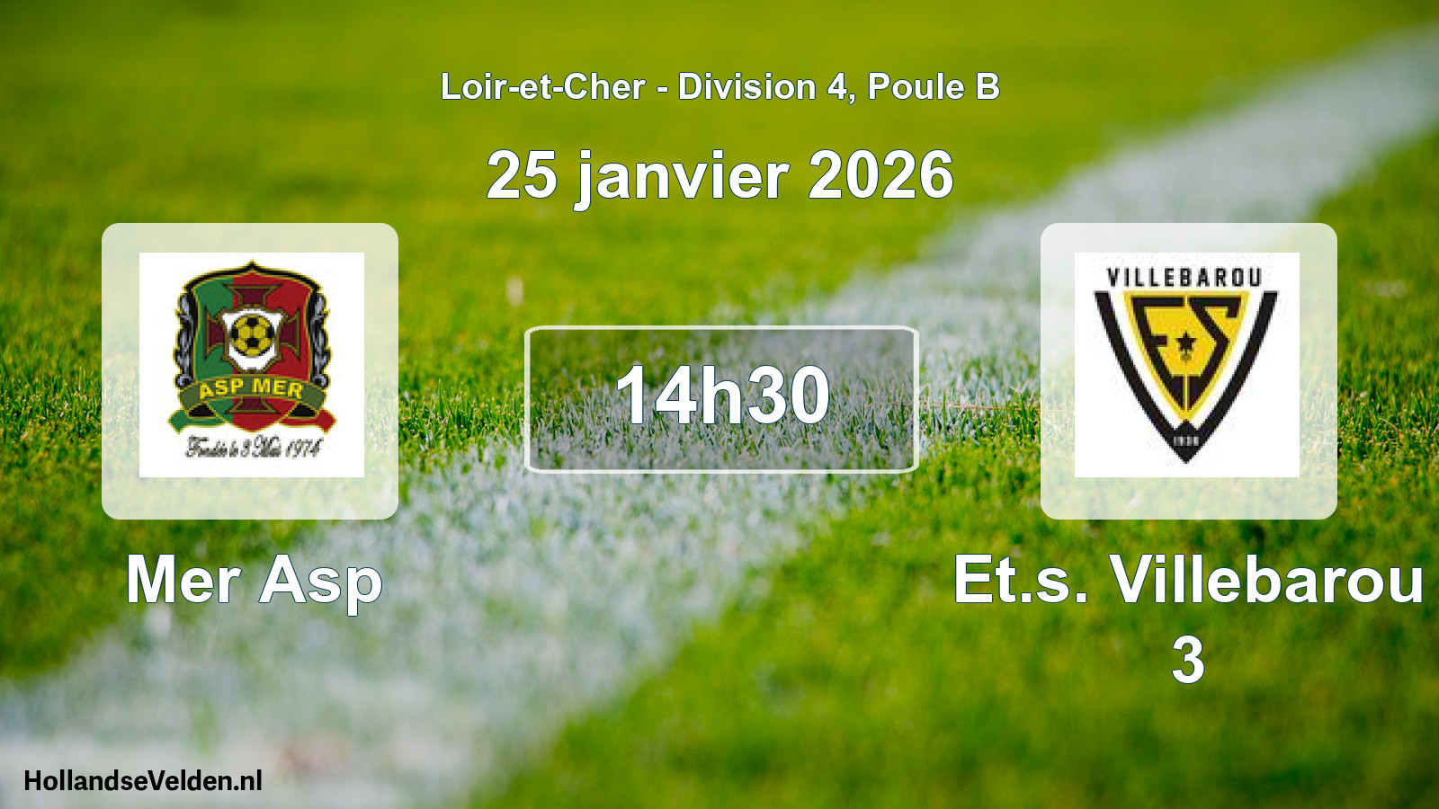 Geplande wedstrijd: Mer Asp - Et.s. Villebarou 3 (25 januari 2026)