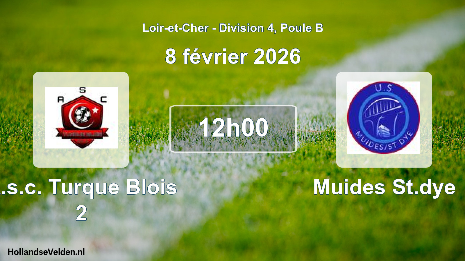 Geplande wedstrijd: A.s.c. Turque Blois 2 - Muides St.dye (8 februari 2026)