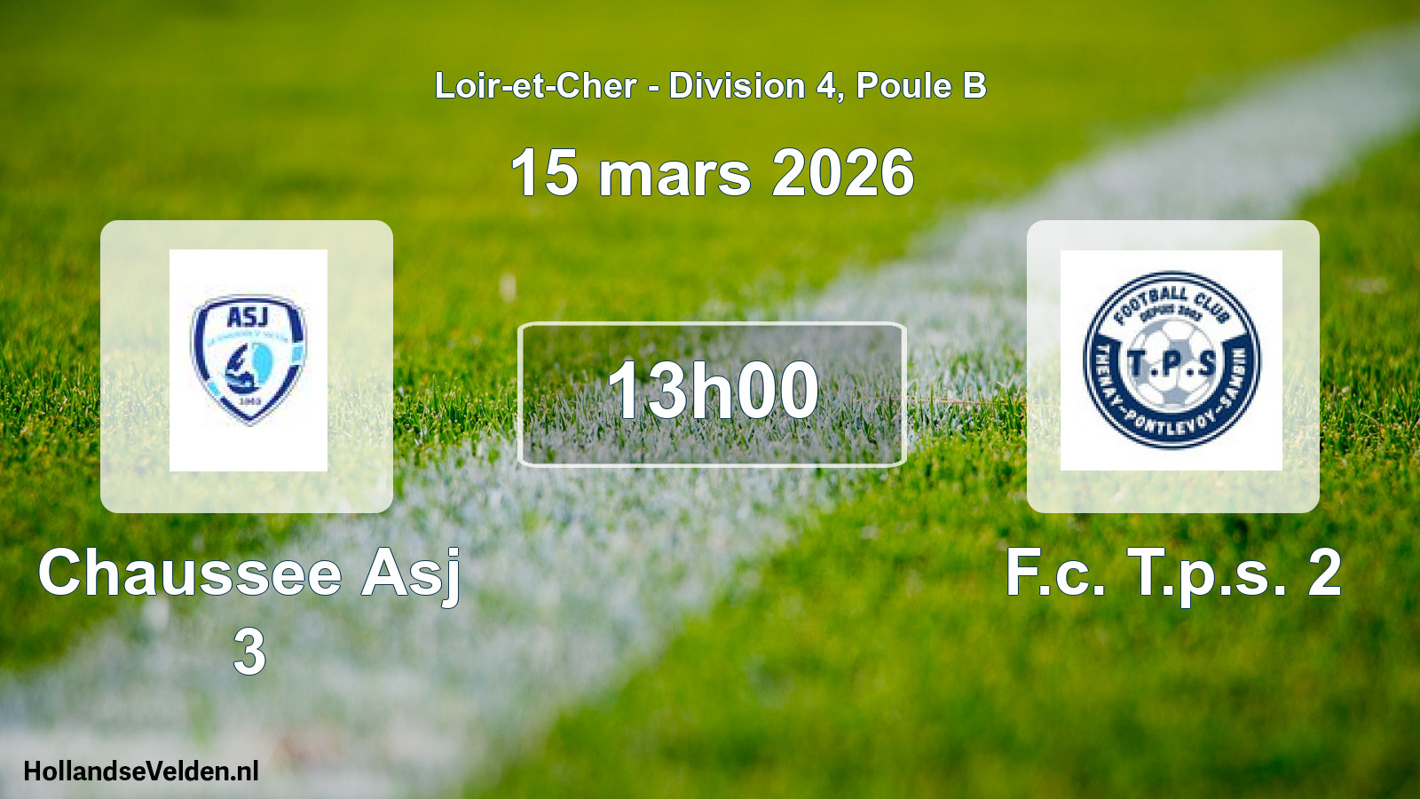Geplande wedstrijd: Chaussee Asj 3 - F.c. T.p.s. 2 (15 mars 2026)