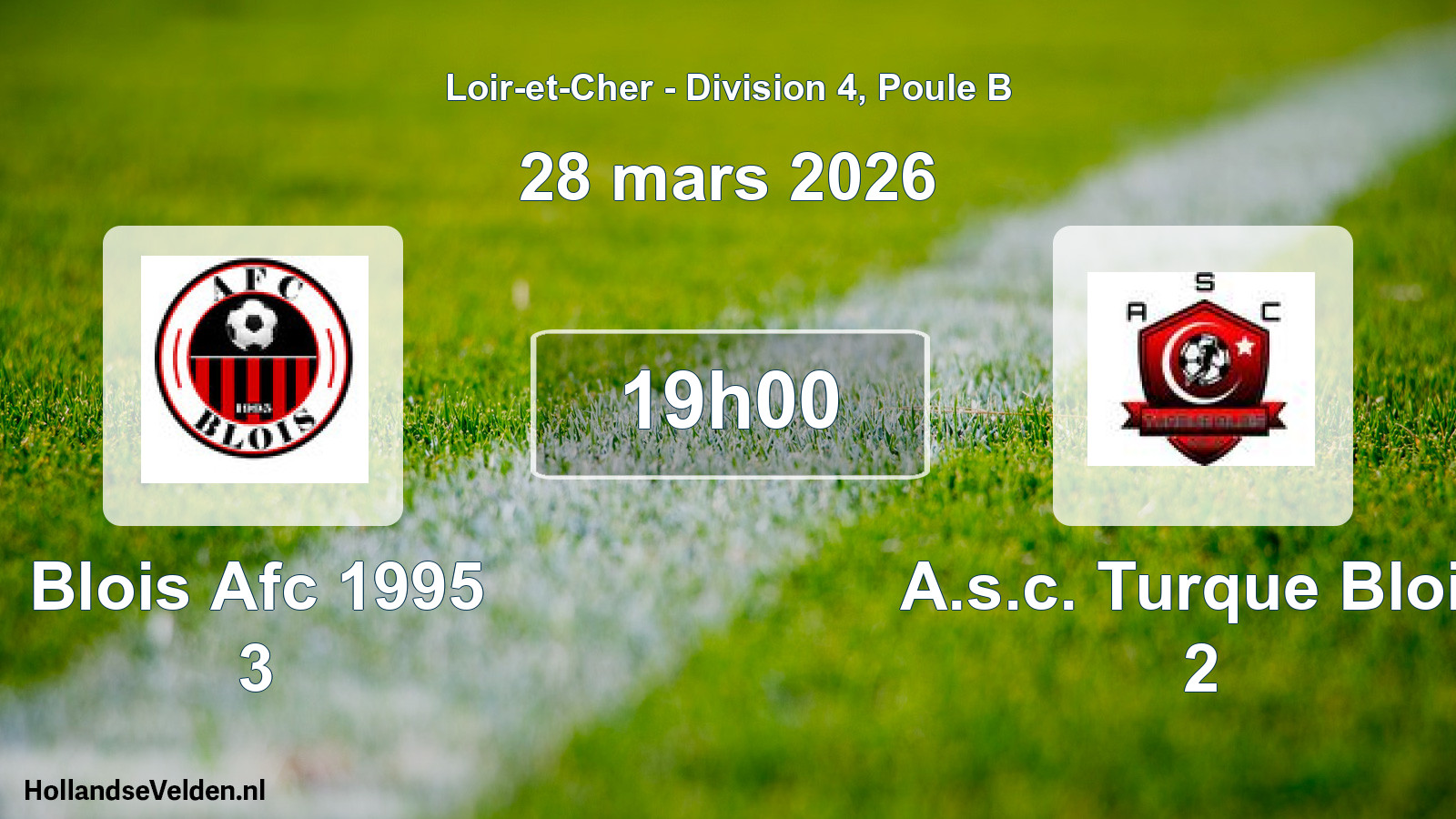 Geplande wedstrijd: Blois Afc 1995 3 - A.s.c. Turque Blois 2 (28 mars 2026)