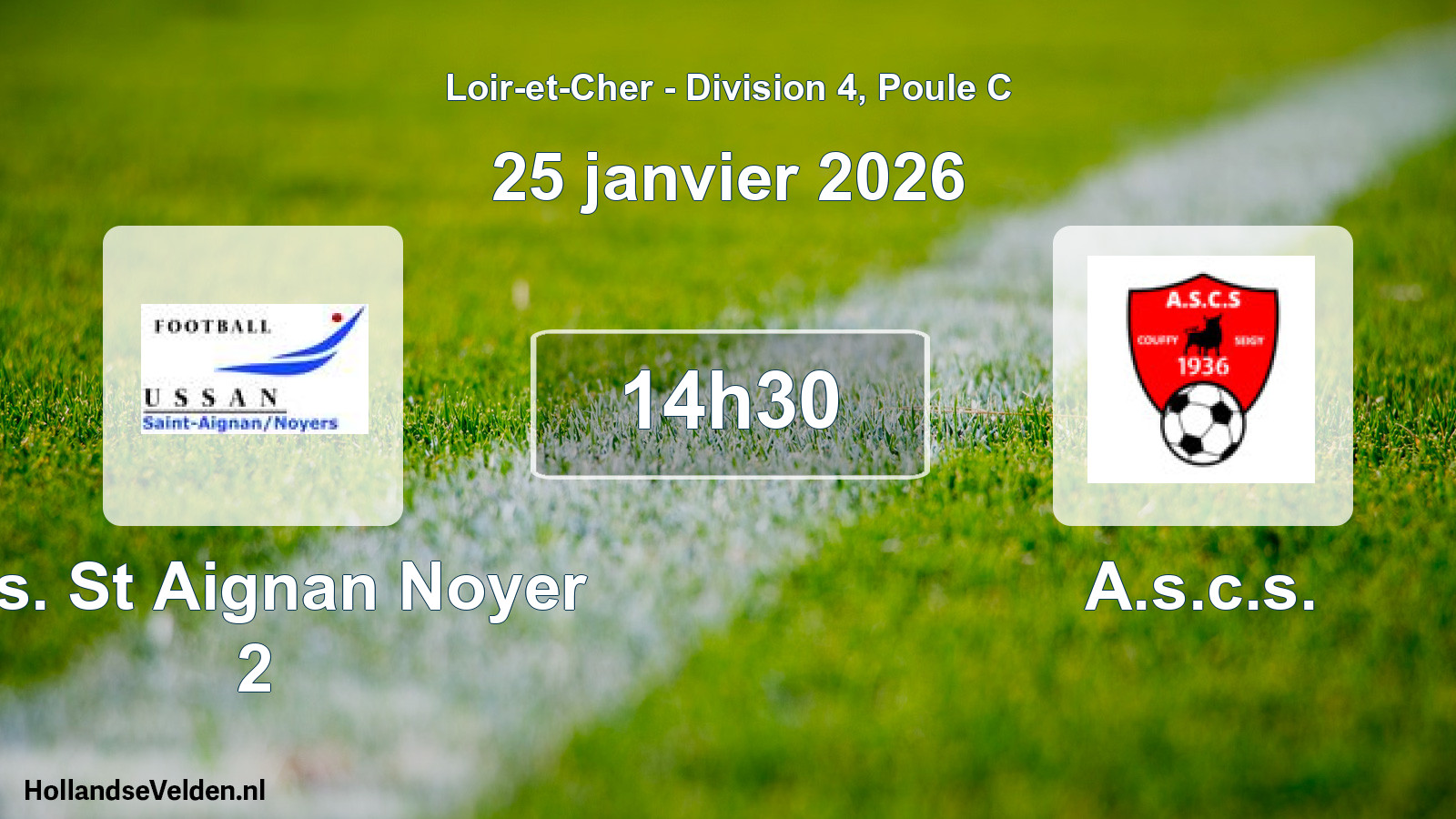 Geplande wedstrijd: U.s. St Aignan Noyer 2 - A.s.c.s. (25 janvier 2026)