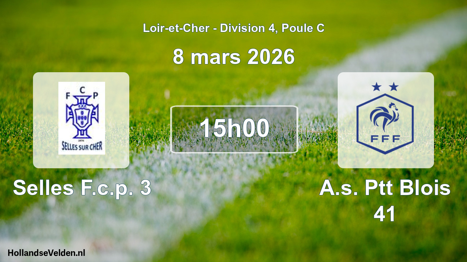 Scheduled Match: Selles F.c.p. 3 - A.s. Ptt Blois 41 (8 March 2026)