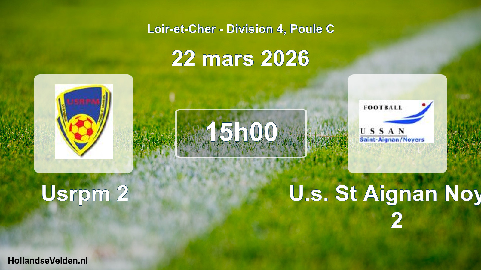 Geplande wedstrijd: Usrpm 2 - U.s. St Aignan Noyer 2 (22 maart 2026)