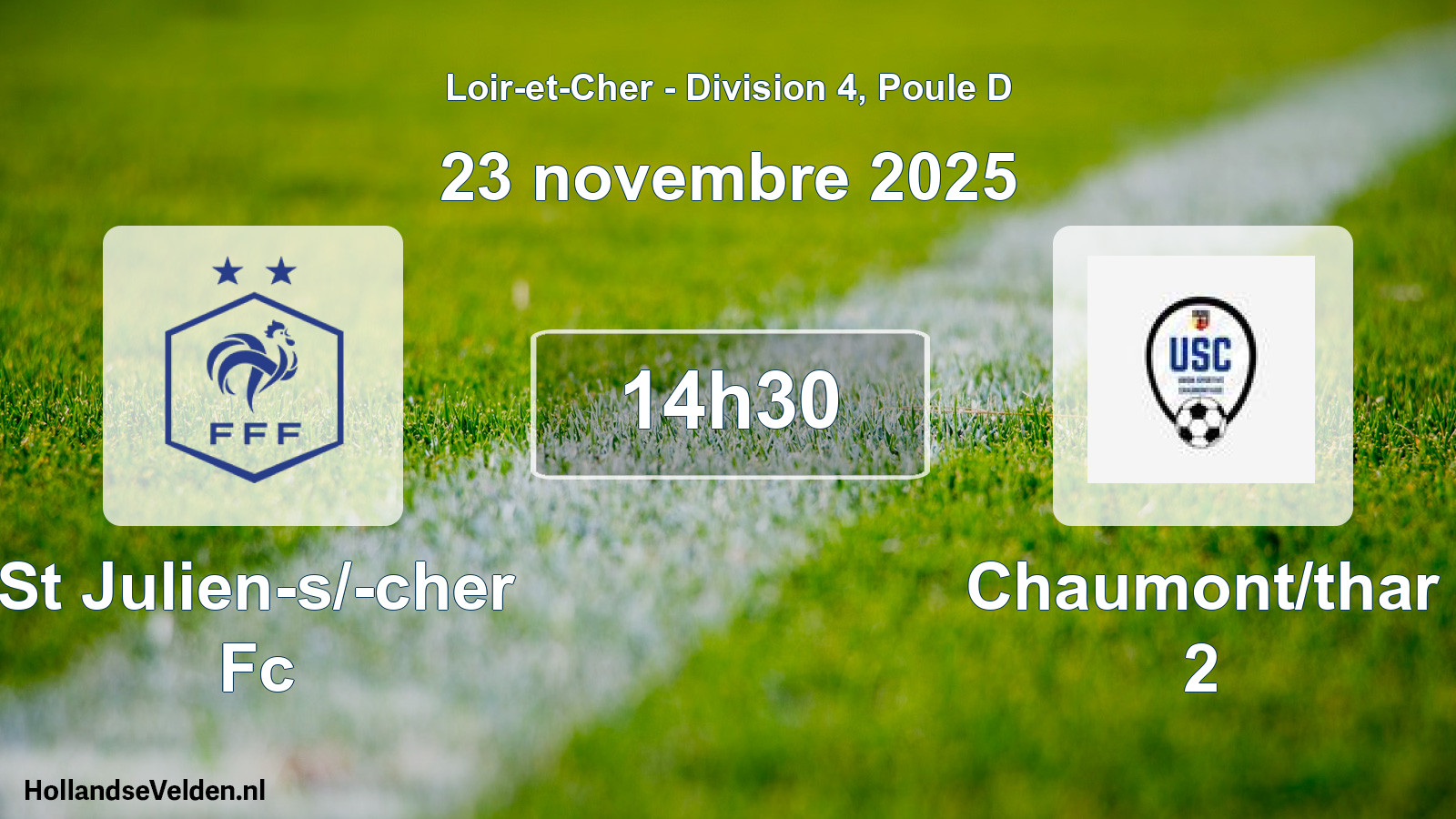 Geplande wedstrijd: St Julien-s/-cher Fc - Chaumont/thar 2 (23 novembre 2025)