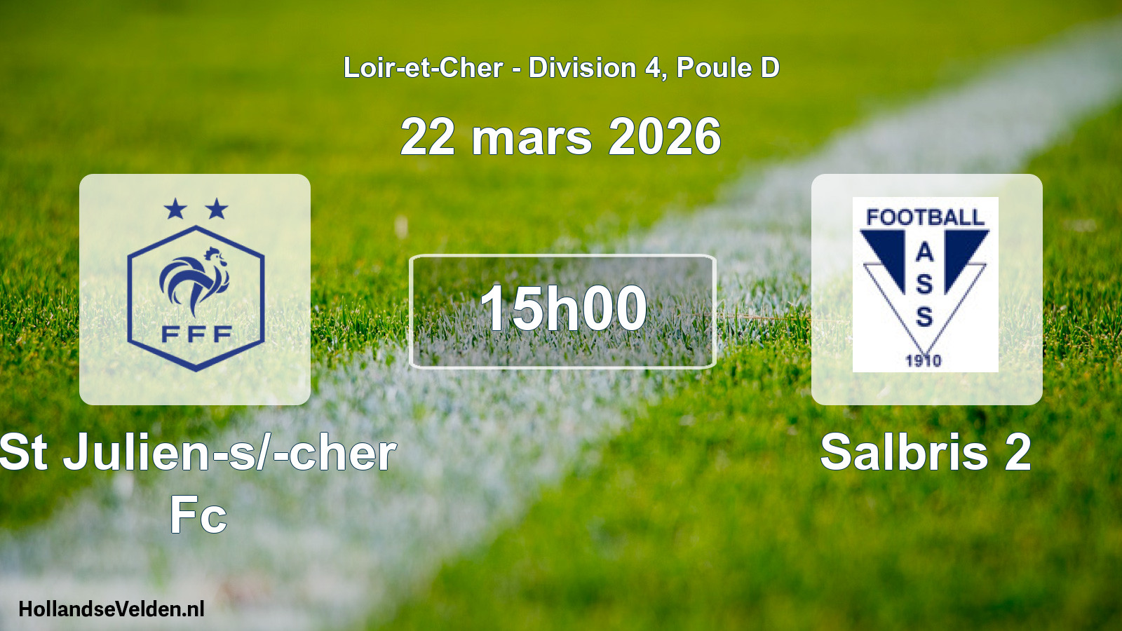 Scheduled Match: St Julien-s/-cher Fc - Salbris 2 (22 March 2026)