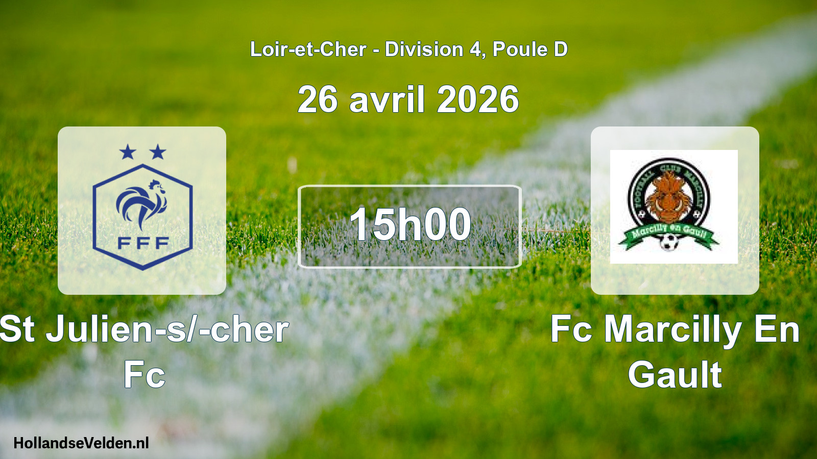 Scheduled Match: St Julien-s/-cher Fc - Fc Marcilly En Gault (26 April 2026)