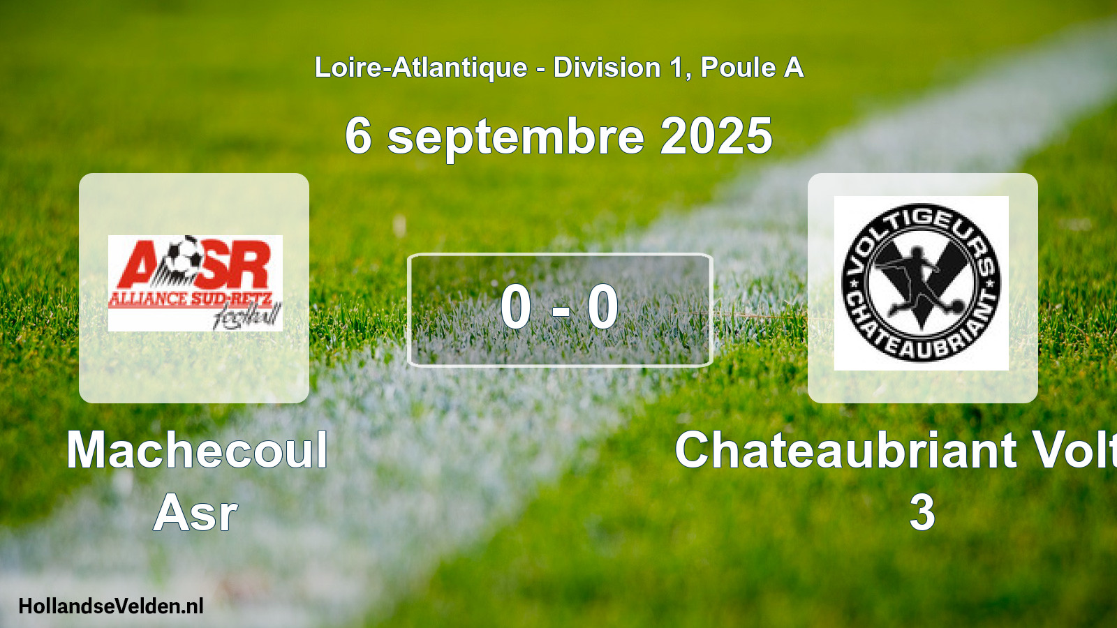 Gespeelde wedstrijd: Machecoul Asr - Chateaubriant Voltig 3 0 - 0 (6 septembre 2025)
