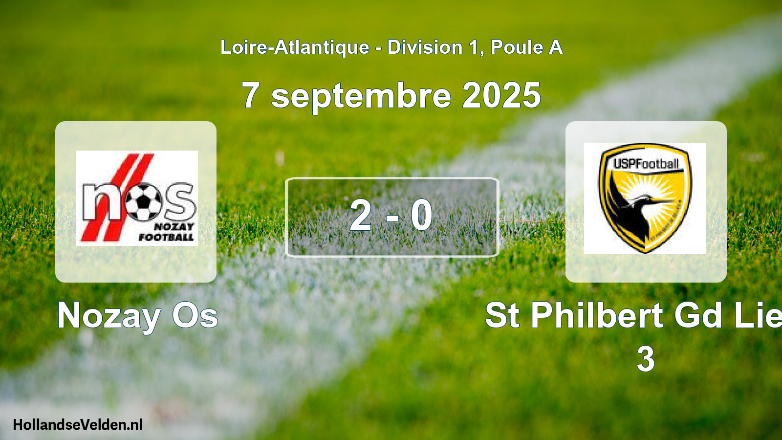 Gespeelde wedstrijd: Nozay Os - St Philbert Gd Lieu 3 2 - 0 (7 septembre 2025)