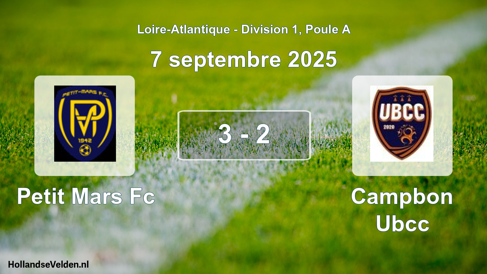 Total number of matches played: Petit Mars Fc - Campbon Ubcc 3 - 2 (7 September 2025)