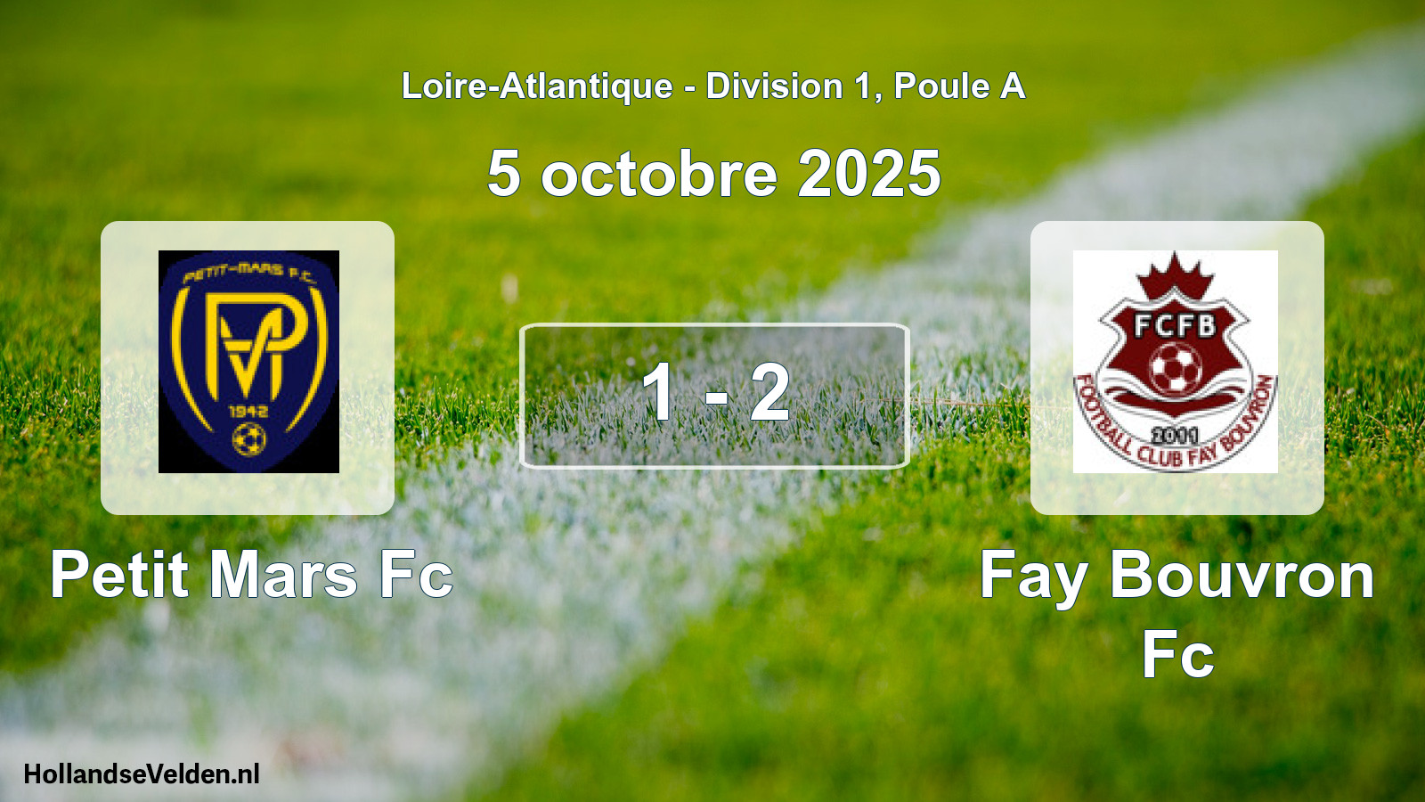 Gespeelde wedstrijd: Petit Mars Fc - Fay Bouvron Fc 1 - 2 (5 octobre 2025)
