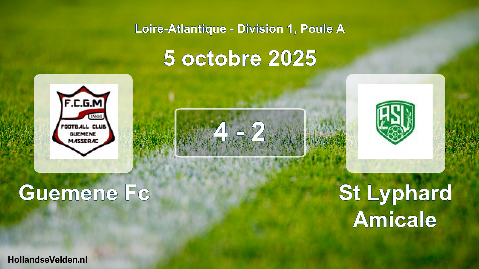 Total number of matches played: Guemene Fc - St Lyphard Amicale 4 - 2 (5 October 2025)