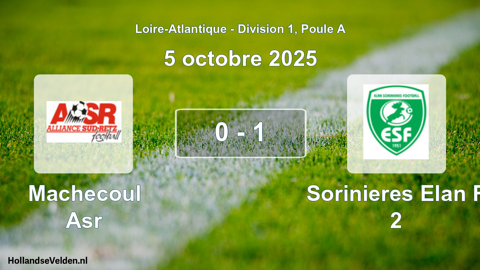 Gespeelde wedstrijd: Machecoul Asr - Sorinieres Elan F 2 0 - 1 (5 octobre 2025)