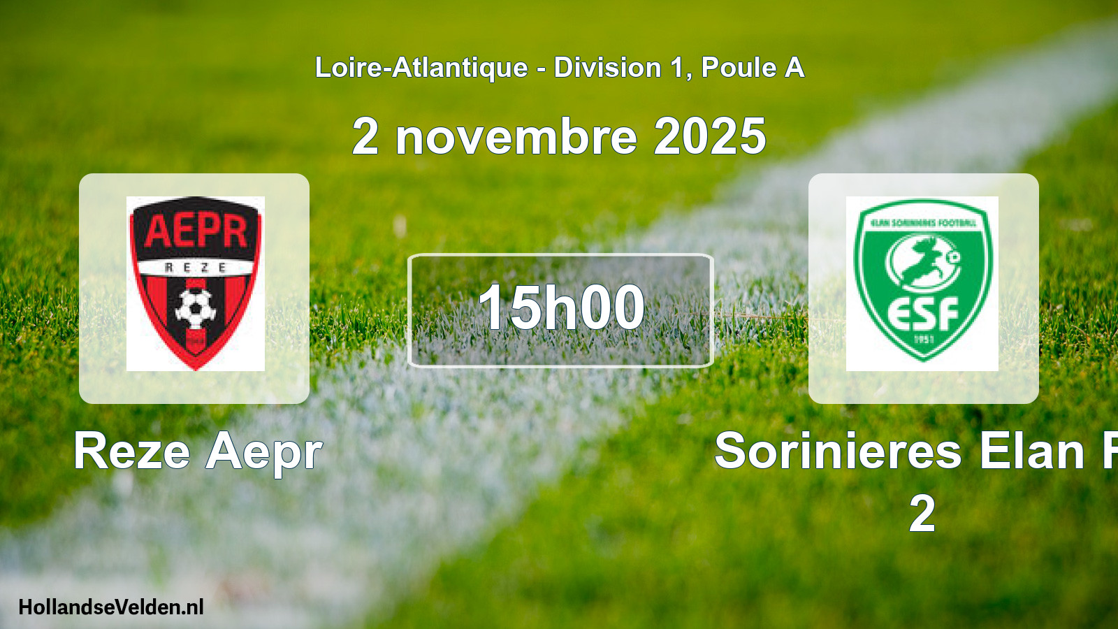 Geplande wedstrijd: Reze Aepr - Sorinieres Elan F 2 (2 novembre 2025)