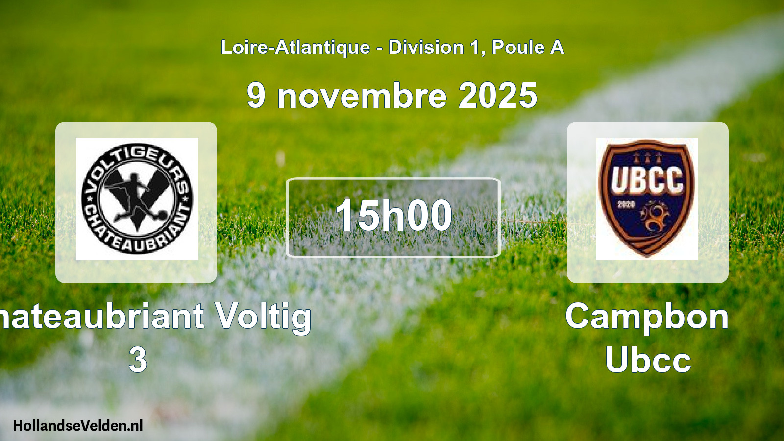 Geplande wedstrijd: Chateaubriant Voltig 3 - Campbon Ubcc (9 novembre 2025)