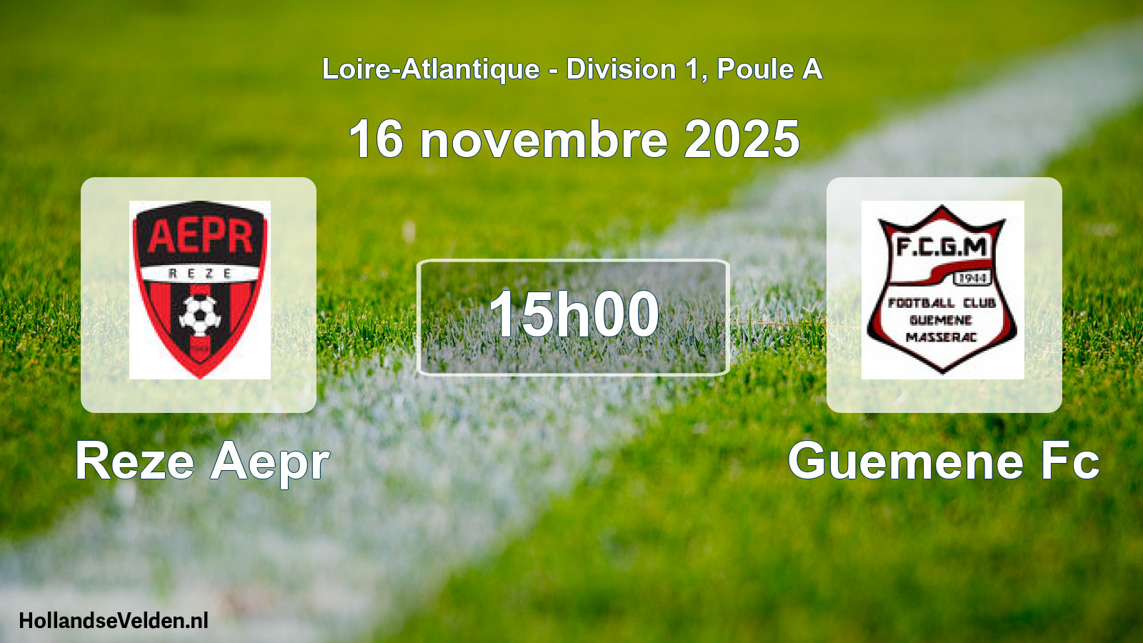 Geplande wedstrijd: Reze Aepr - Guemene Fc (16 novembre 2025)