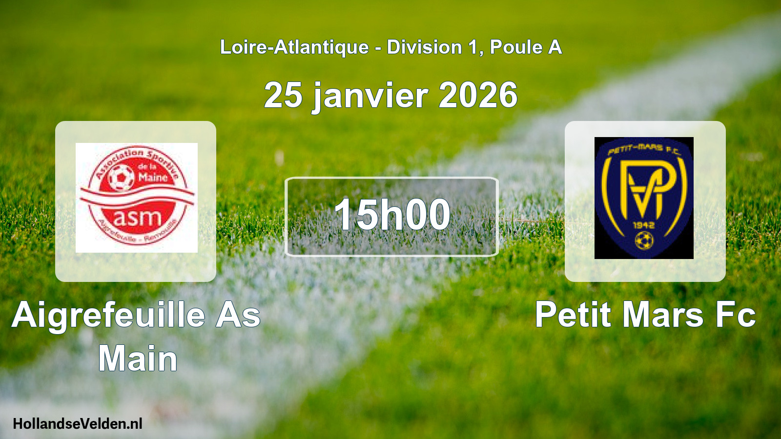 Scheduled Match: Aigrefeuille As Main - Petit Mars Fc (25 January 2026)
