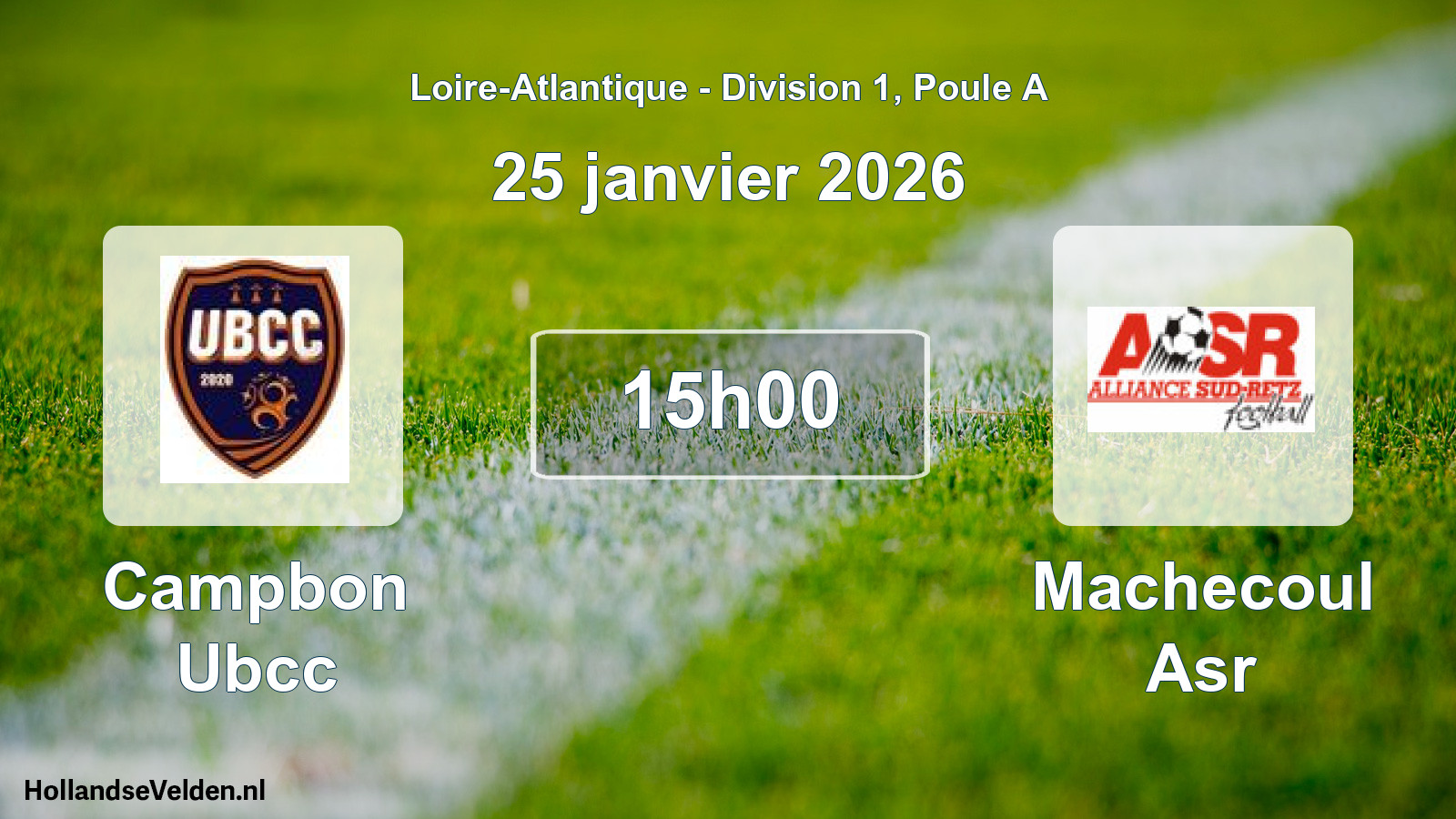 Geplande wedstrijd: Campbon Ubcc - Machecoul Asr (25 janvier 2026)