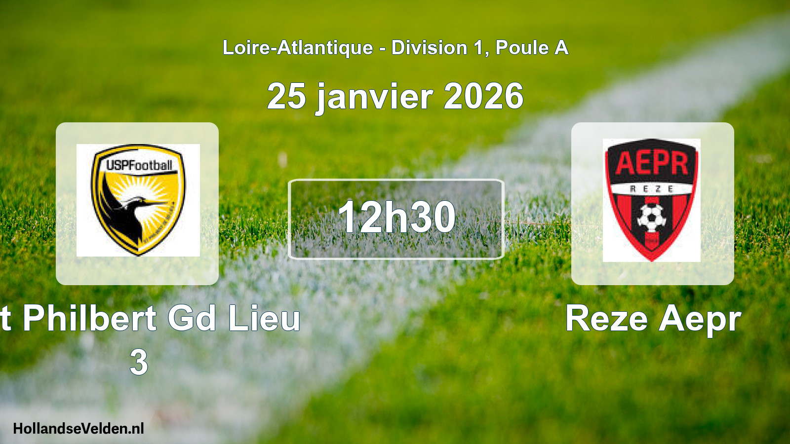 Geplande wedstrijd: St Philbert Gd Lieu 3 - Reze Aepr (25 januari 2026)