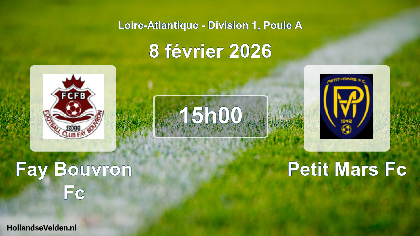 Geplande wedstrijd: Fay Bouvron Fc - Petit Mars Fc (8 février 2026)