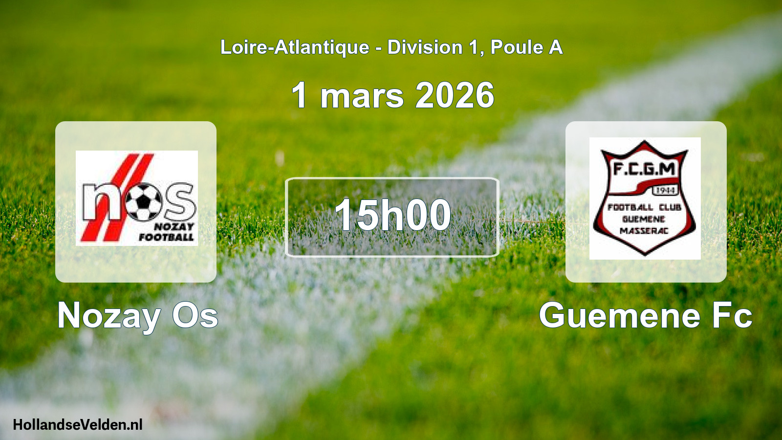 Geplande wedstrijd: Nozay Os - Guemene Fc (1 mars 2026)
