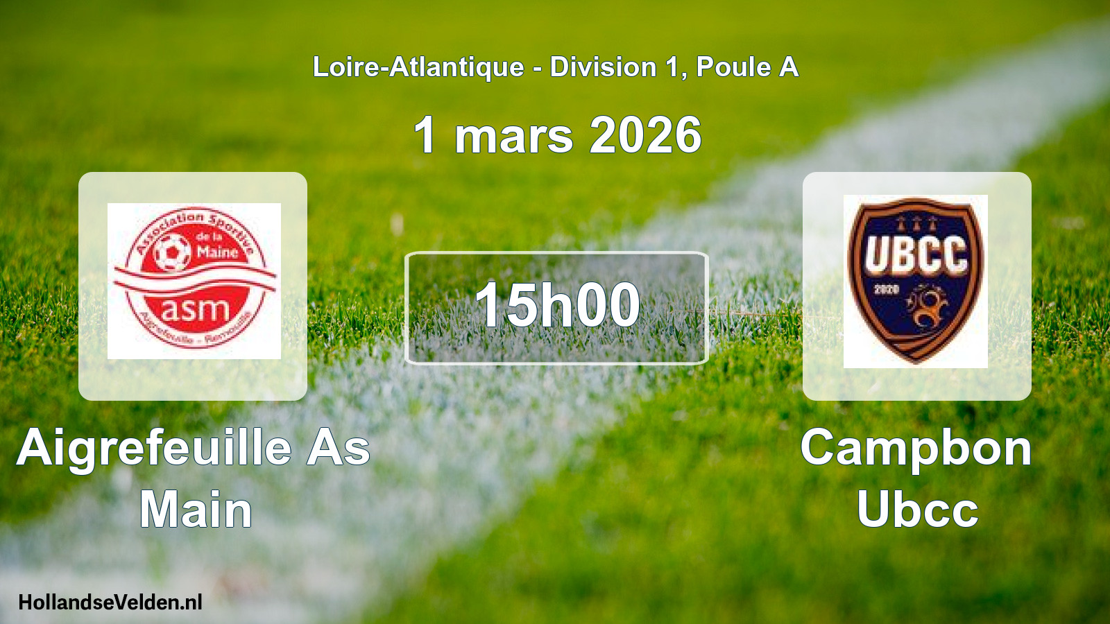 Geplande wedstrijd: Aigrefeuille As Main - Campbon Ubcc (1 mars 2026)