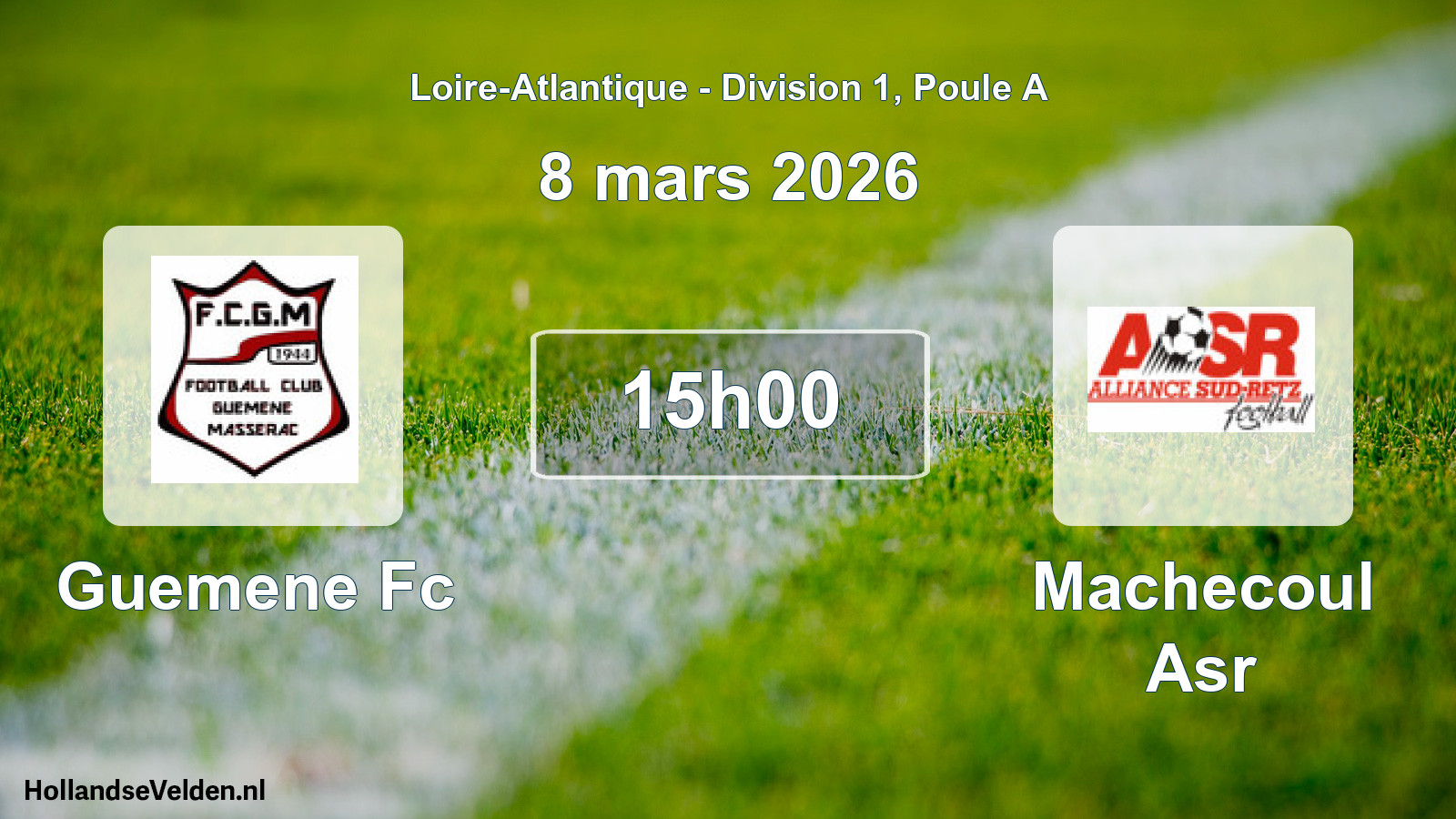 Geplande wedstrijd: Guemene Fc - Machecoul Asr (8 mars 2026)