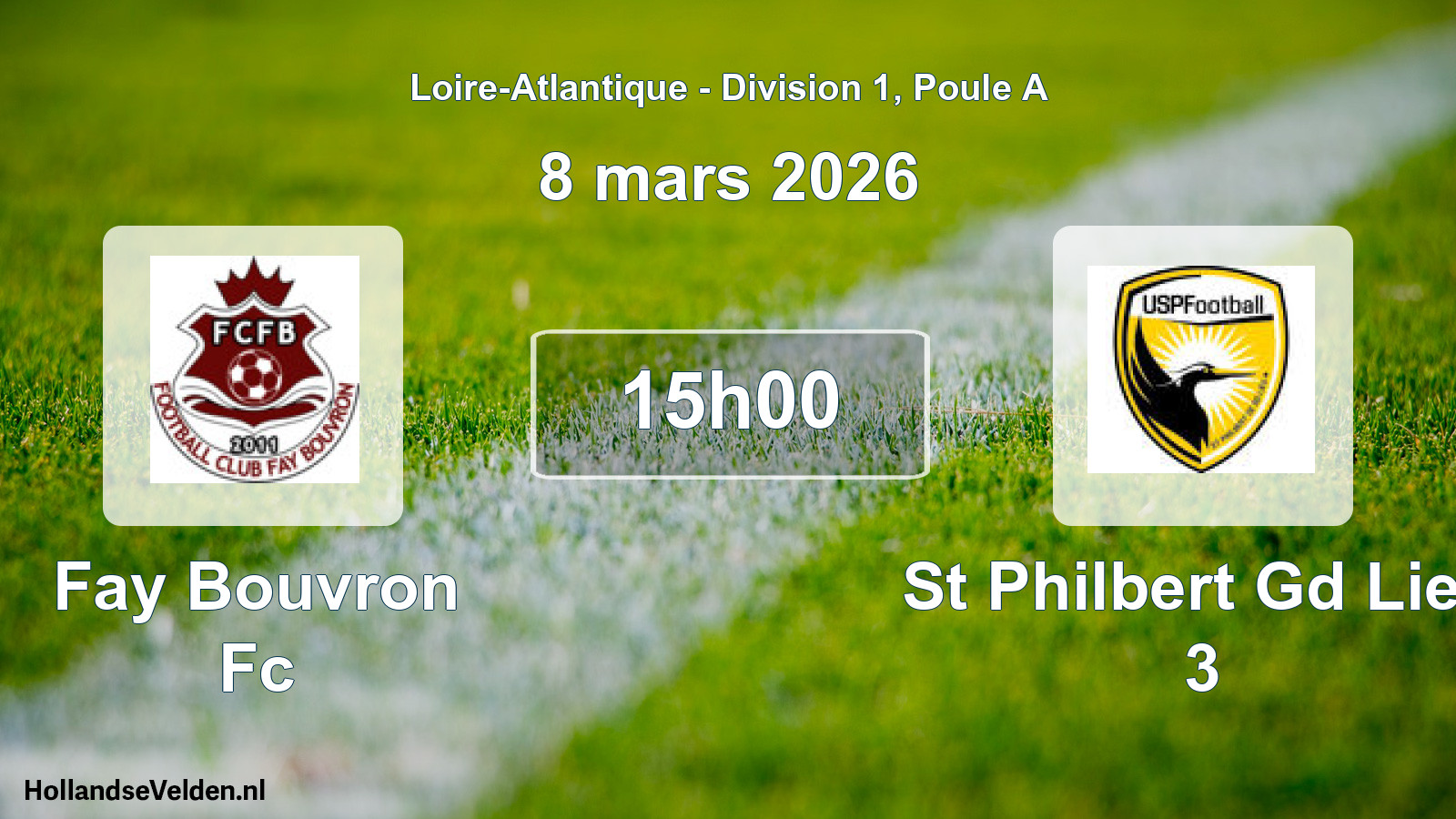 Geplande wedstrijd: Fay Bouvron Fc - St Philbert Gd Lieu 3 (8 mars 2026)