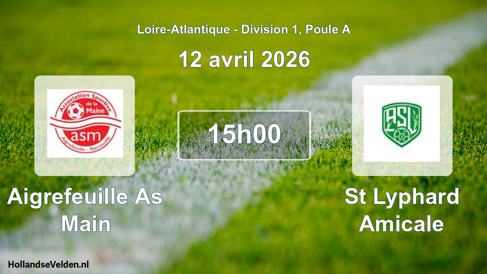 Geplande wedstrijd: Aigrefeuille As Main - St Lyphard Amicale (12 avril 2026)