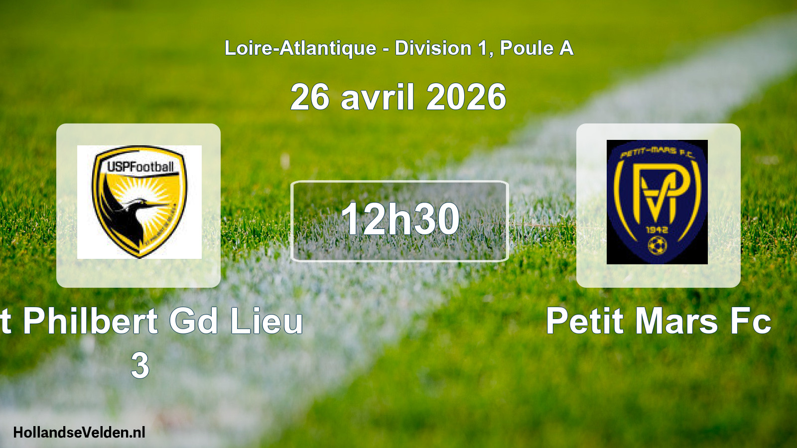 Geplande wedstrijd: St Philbert Gd Lieu 3 - Petit Mars Fc (26 avril 2026)
