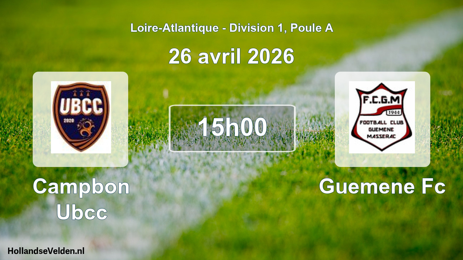 Geplande wedstrijd: Campbon Ubcc - Guemene Fc (26 avril 2026)