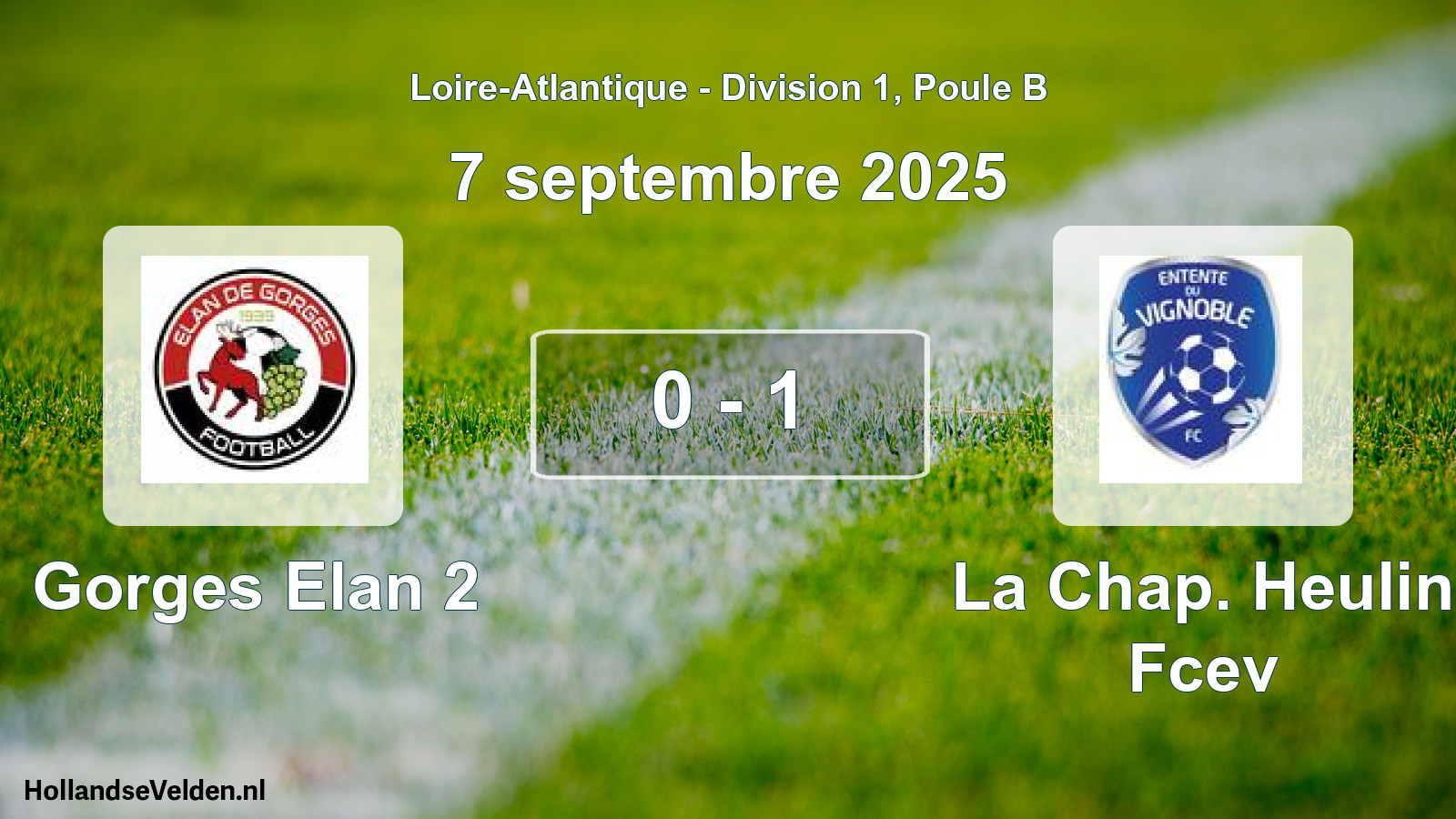 Total number of matches played: Gorges Elan 2 - La Chap. Heulin Fcev 0 - 1 (7 September 2025)