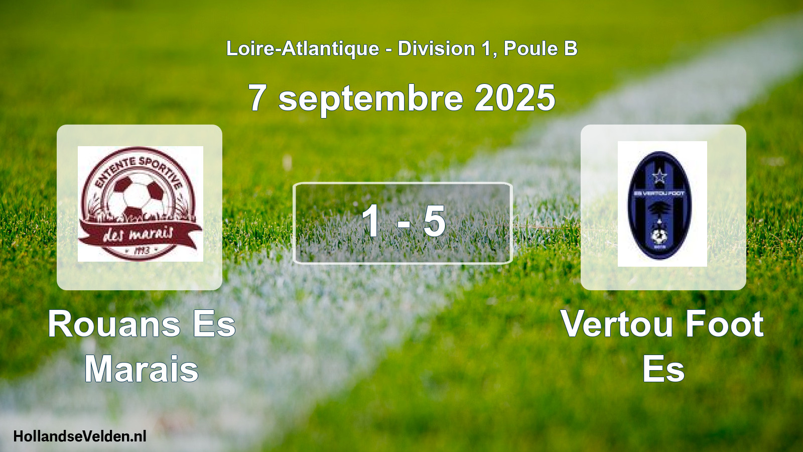 Total number of matches played: Rouans Es Marais - Vertou Foot Es 1 - 5 (7 September 2025)