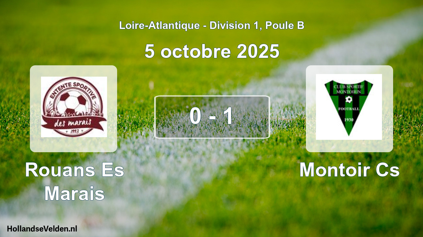 Gespeelde wedstrijd: Rouans Es Marais - Montoir Cs 0 - 1 (5 octobre 2025)