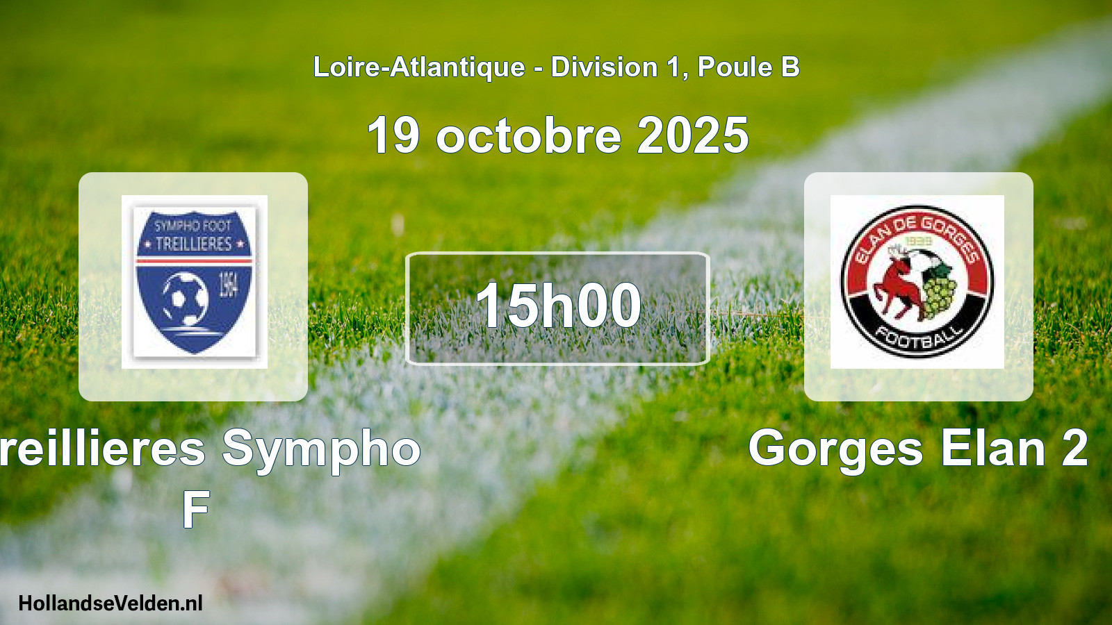 Geplande wedstrijd: Treillieres Sympho F - Gorges Elan 2 (19 oktober 2025)