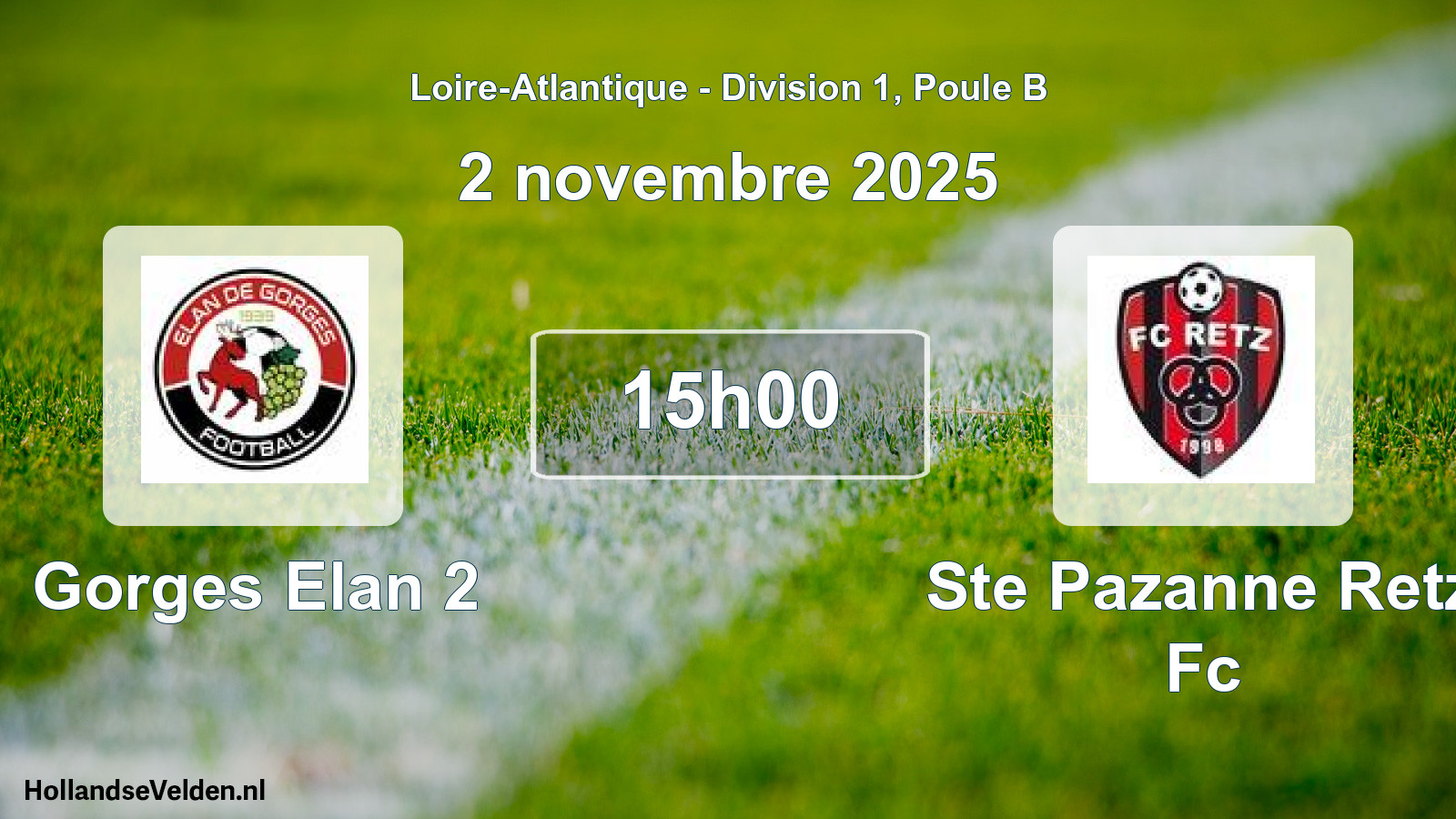 Geplande wedstrijd: Gorges Elan 2 - Ste Pazanne Retz Fc (2 november 2025)