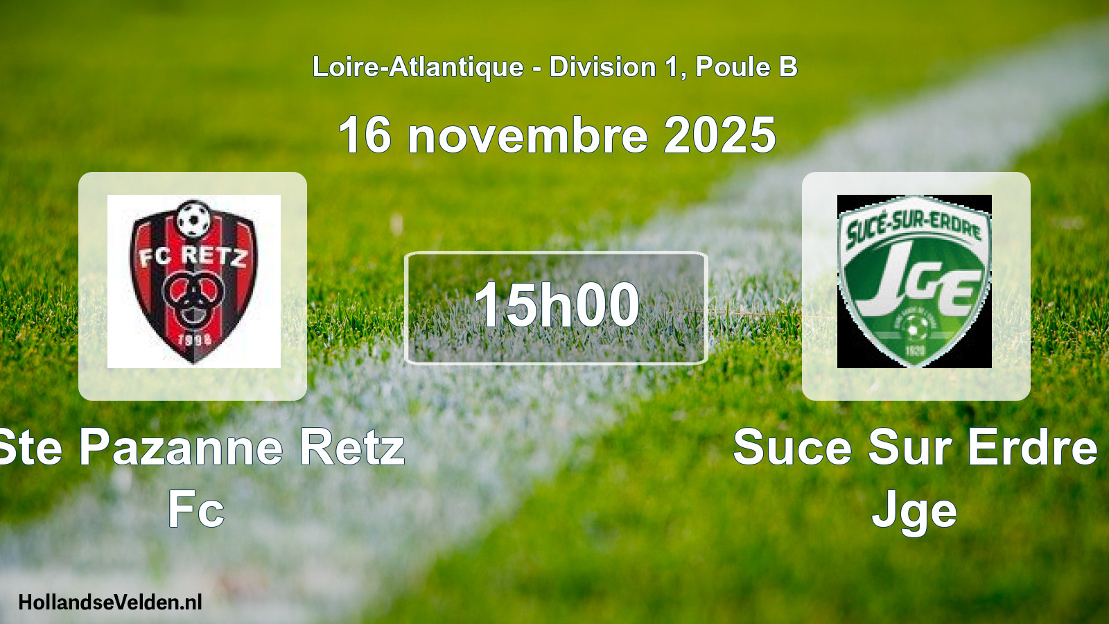 Geplande wedstrijd: Ste Pazanne Retz Fc - Suce Sur Erdre Jge (16 november 2025)