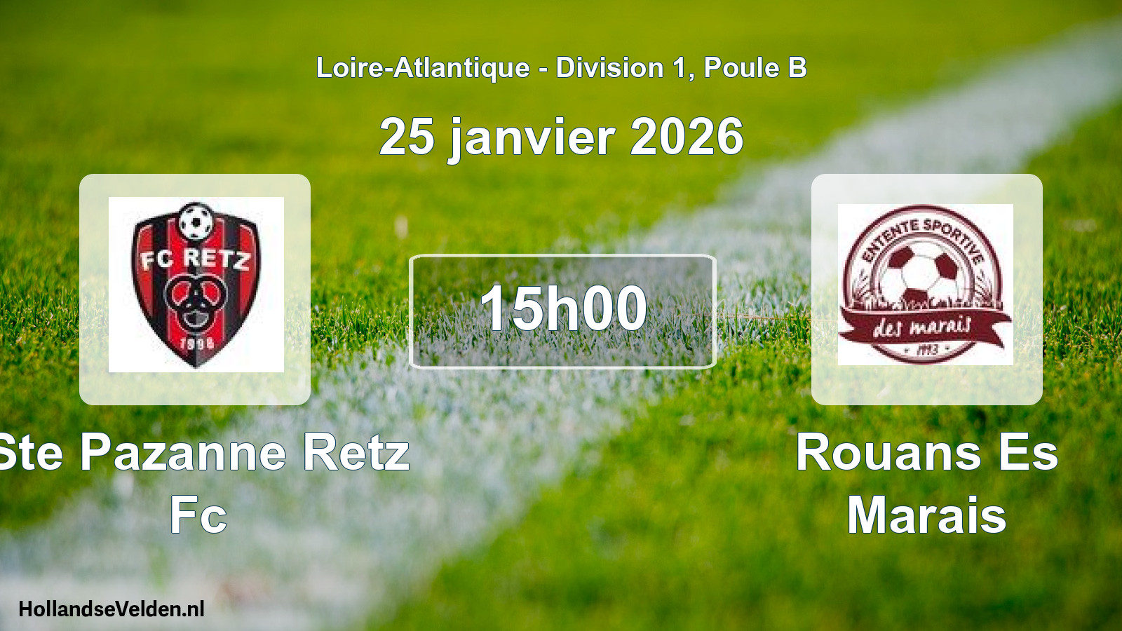 Scheduled Match: Ste Pazanne Retz Fc - Rouans Es Marais (25 January 2026)