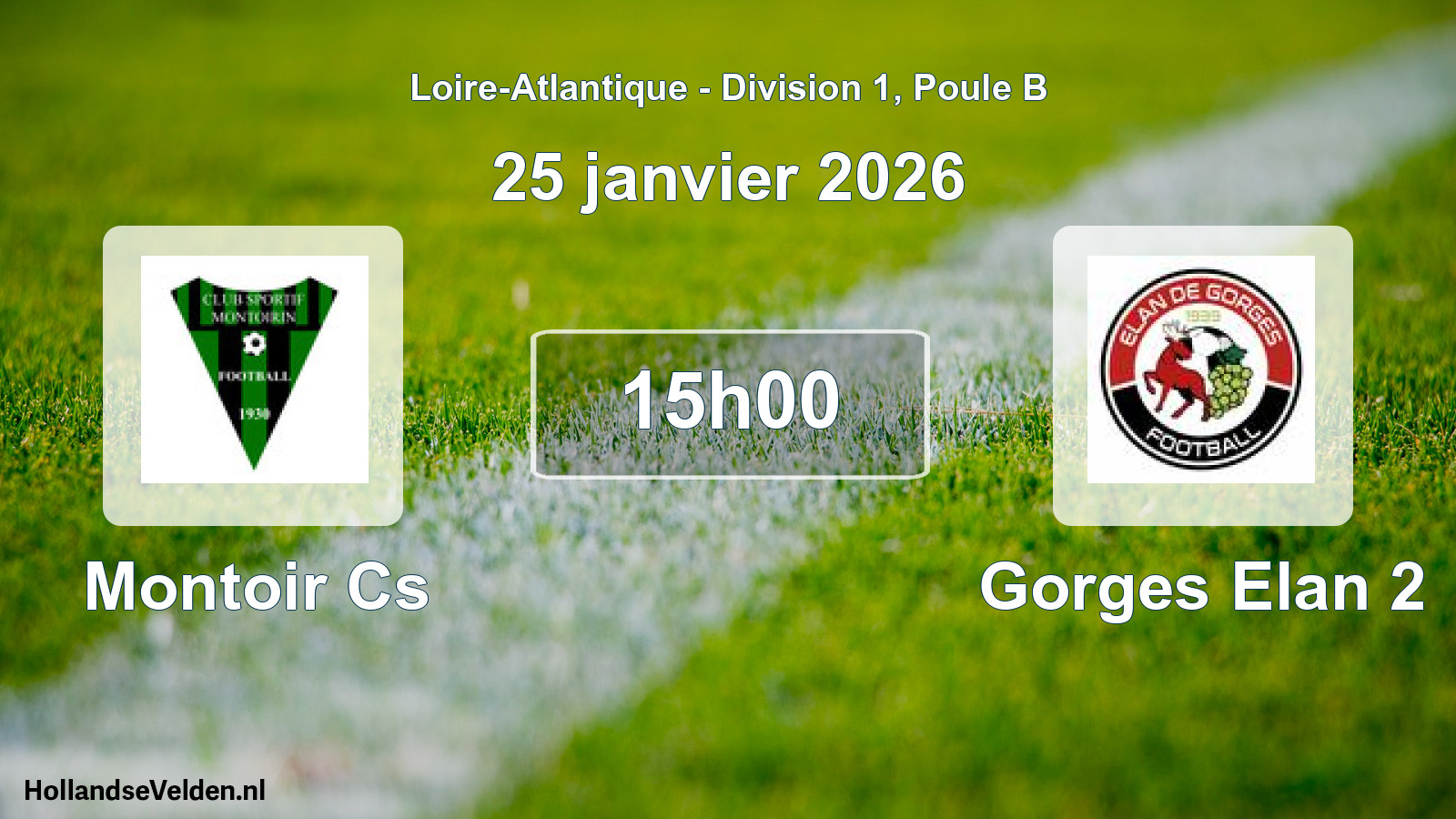 Scheduled Match: Montoir Cs - Gorges Elan 2 (25 January 2026)