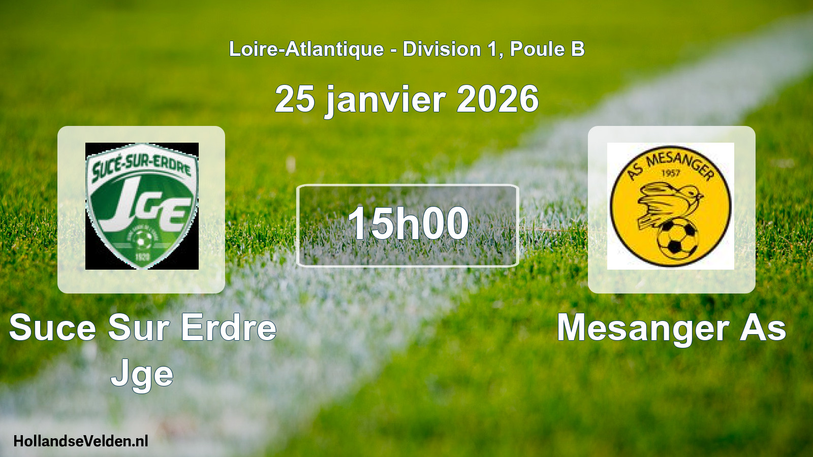 Scheduled Match: Suce Sur Erdre Jge - Mesanger As (25 January 2026)