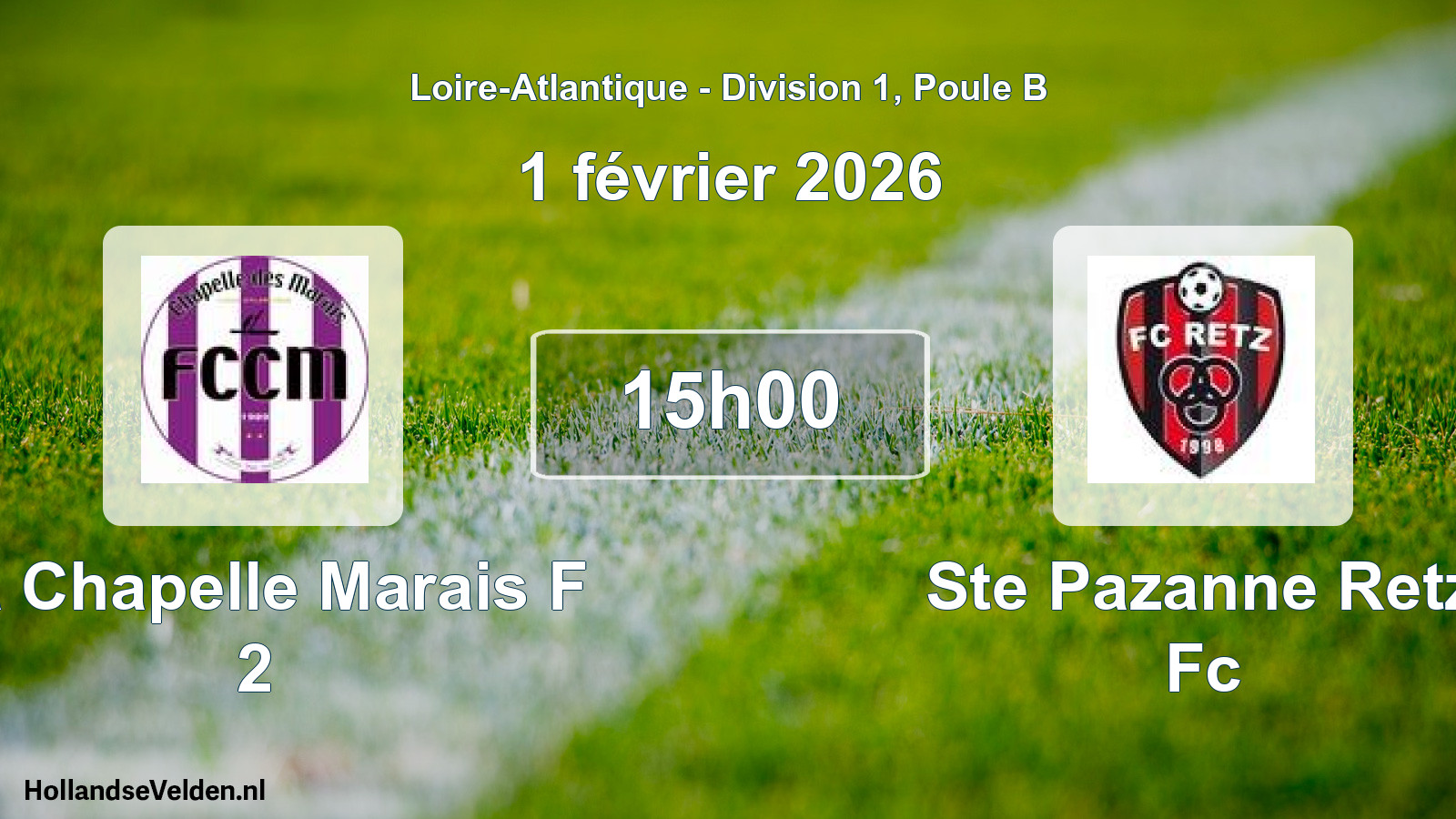 Geplande wedstrijd: La Chapelle Marais F 2 - Ste Pazanne Retz Fc (1 februari 2026)