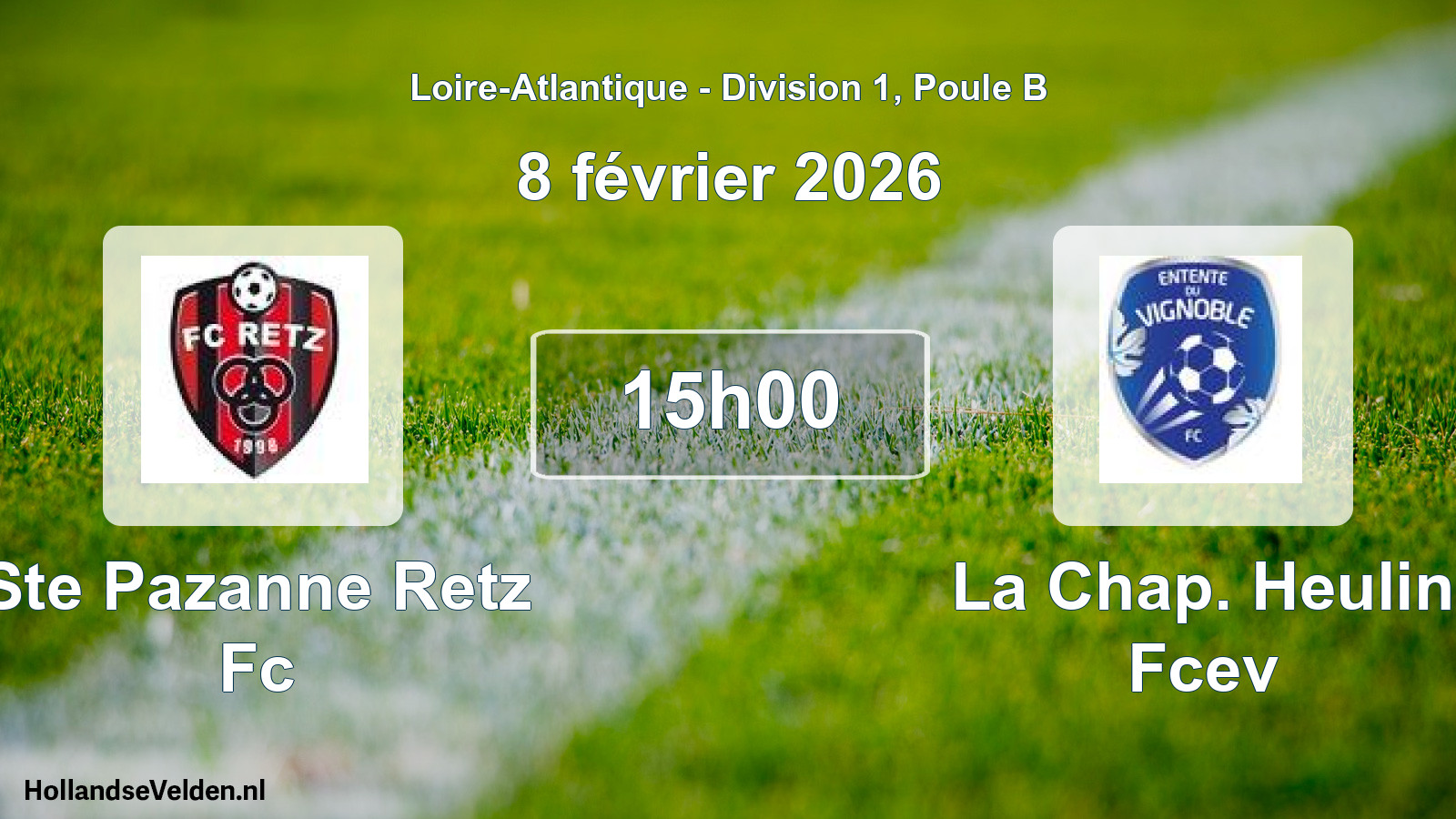 Geplande wedstrijd: Ste Pazanne Retz Fc - La Chap. Heulin Fcev (8 février 2026)